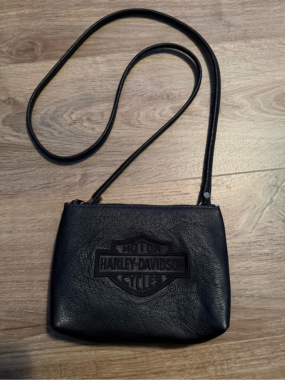 Harley-Davidson Black Embossed Leather Crossbody